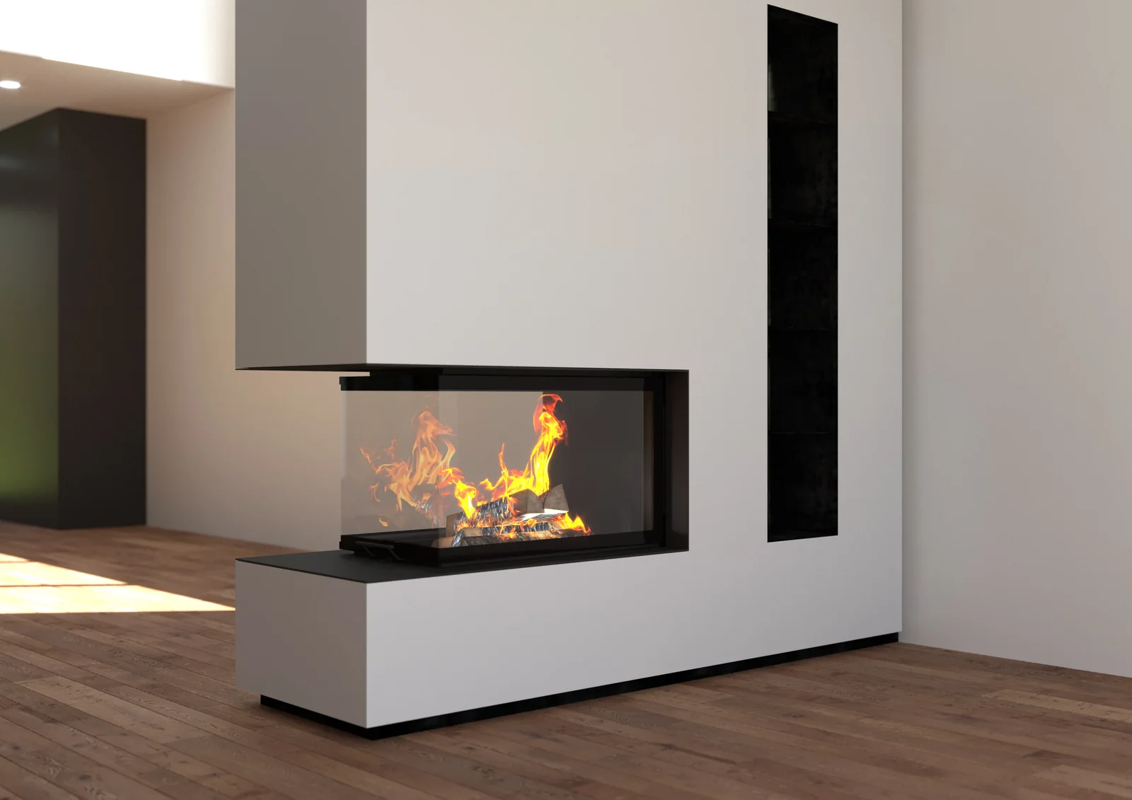 3D-Visualisierung: Feuerraum und individuell verlängerter Anbaurahmen