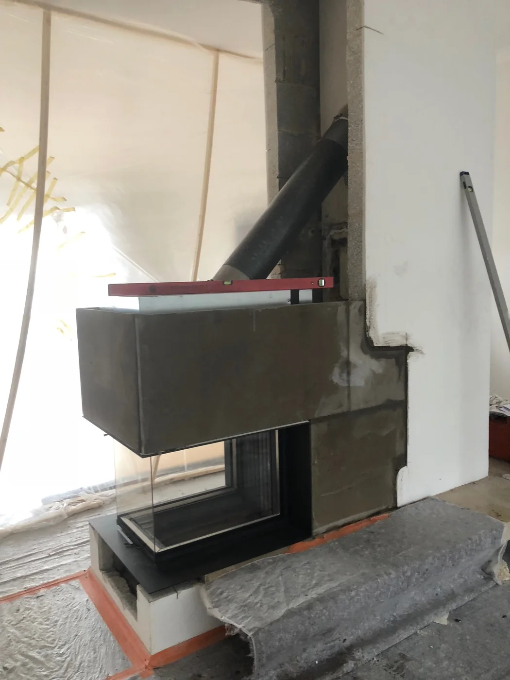 Kaminumbau mit neuem schrägem Rauchrohranschluss in Gerlingen