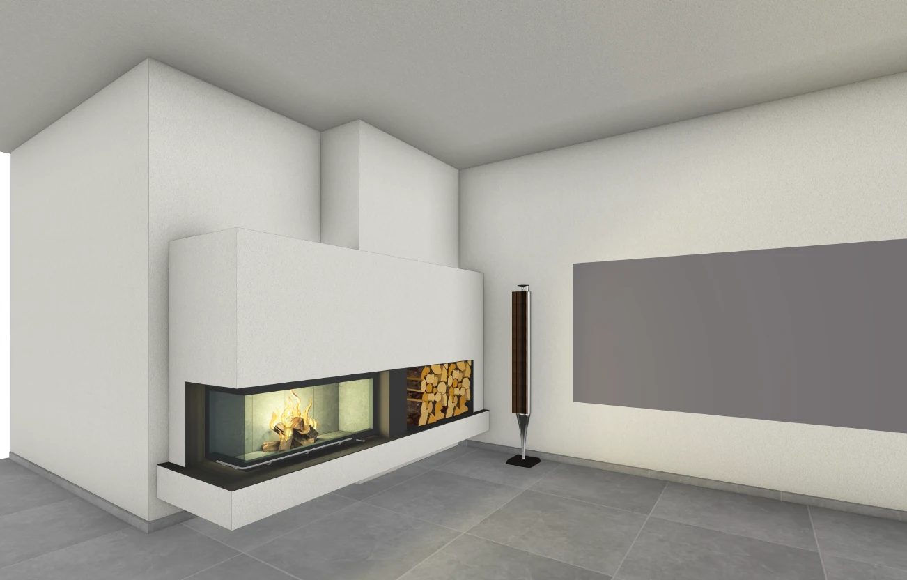 3D-Visualisierung des Eckkamins in Ingersheim